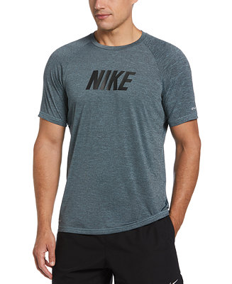 Nike Men's Logo-Graphic Heather Short-Sleeve Hydroguard Water Shirt ...