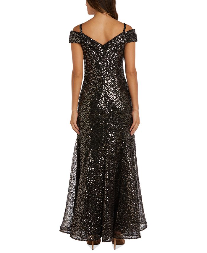 R & M Richards Women's Sequined Off-The-Shoulder Gown - Macy's
