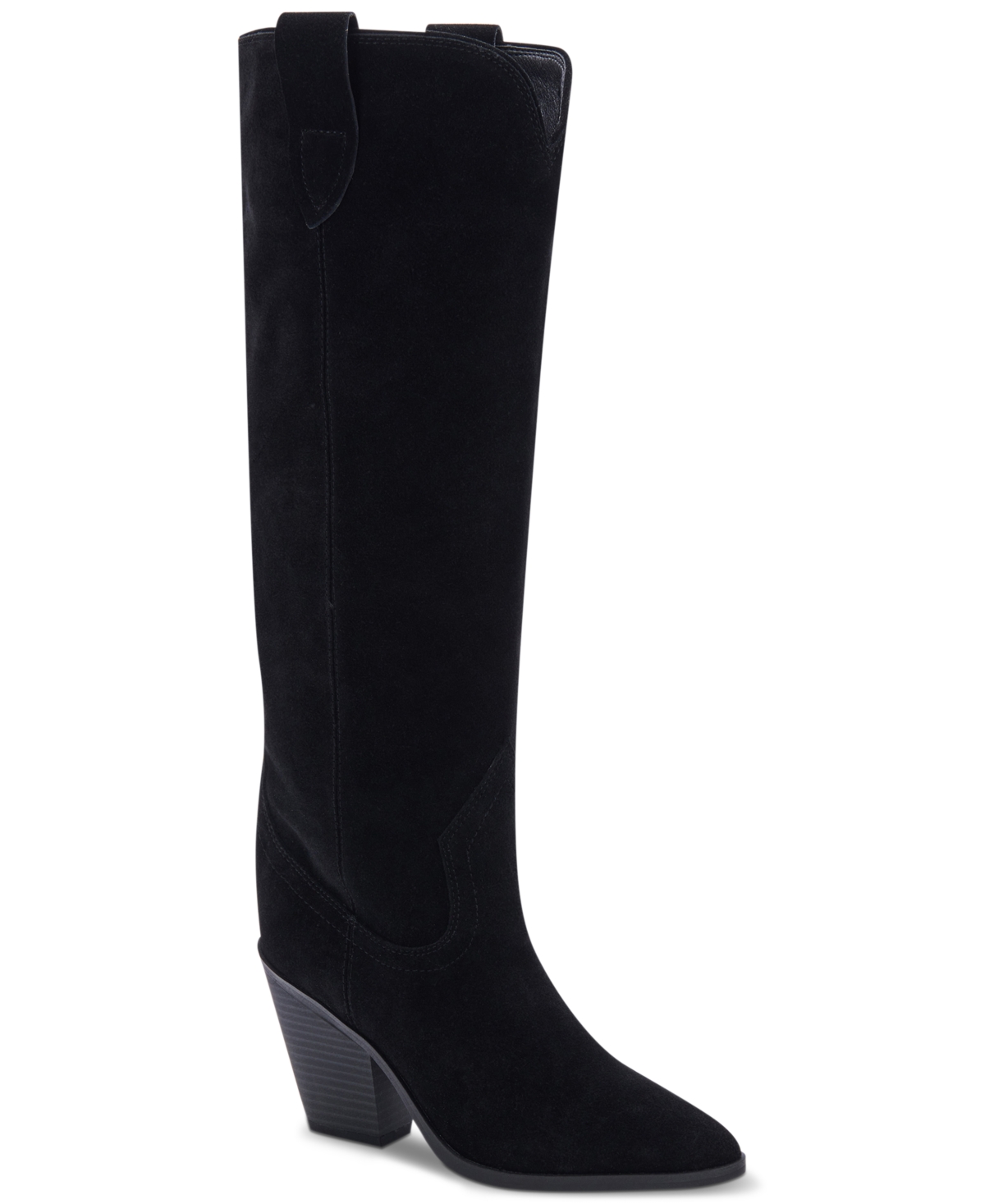 Aqua College Women's Winnie Pointed-toe Dress Boots, Created For Macy's Women's Shoes In Black Sued