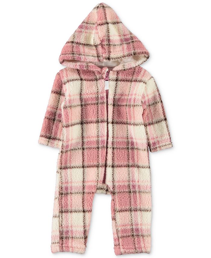 Chickpea Baby Girls Sherpa Plaid Zip Front Hooded Coverall Macy's