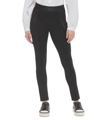 KARL LAGERFELD PARIS Women's Zip-Detail Pull-On Pants - Macy's