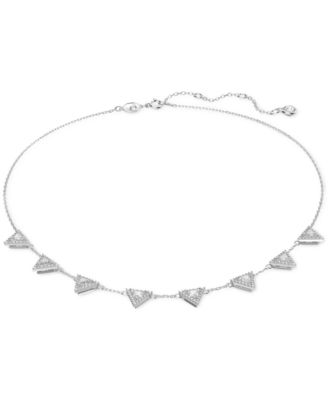 Swarovski - Silver-Tone Crystal Ortyx Punk Necklace, 14-1/8" + 2" extender