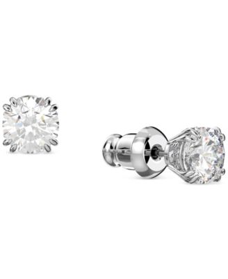 Silver-Tone 2-Pc. Set Crystal Earrings and Necklace, 14-7/8" + 2" extender