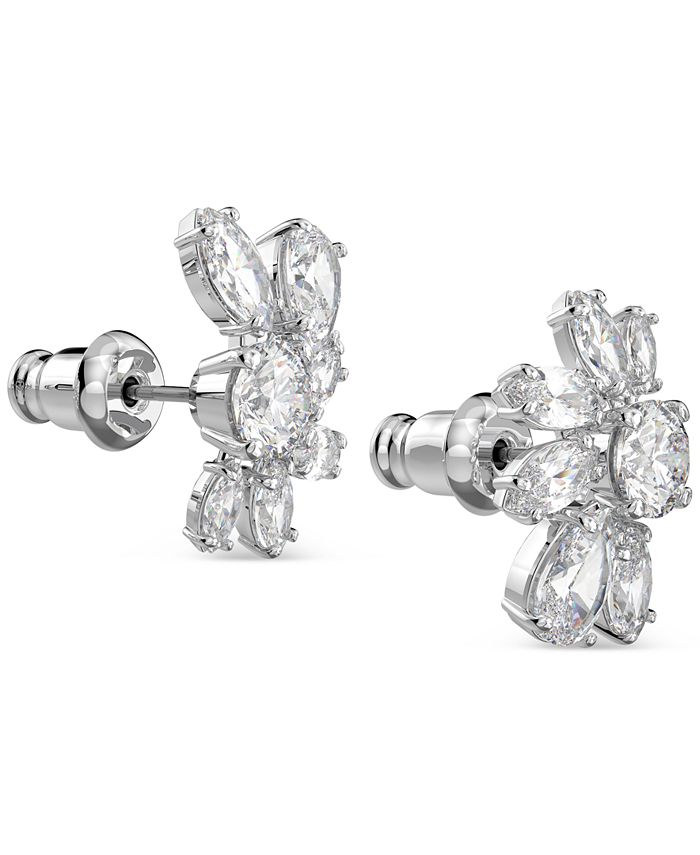 Swarovski SilverTone Crystal Flower Stud Earrings Macy's