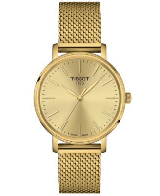 Tissot - Women's Swiss Everytime Gold PVD Stainless Steel Mesh Bracelet Watch 34mm