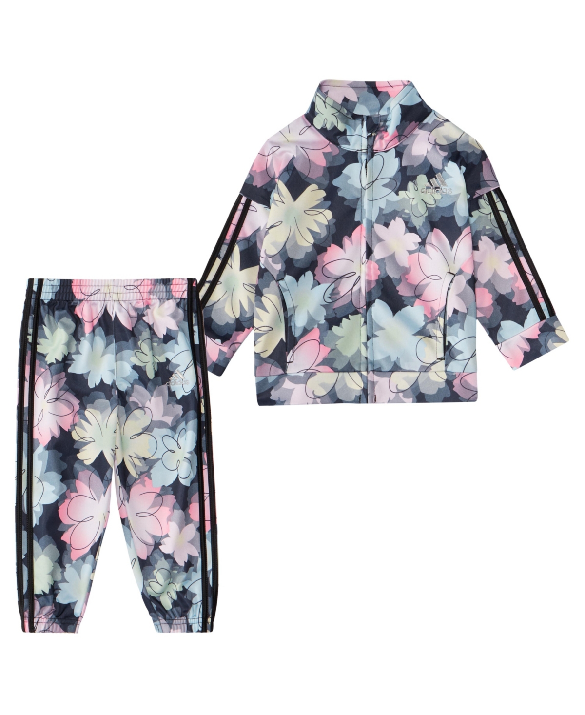 adidas Baby Girls Printed Tricot Track Jacket and Joggers, 2-Piece Set