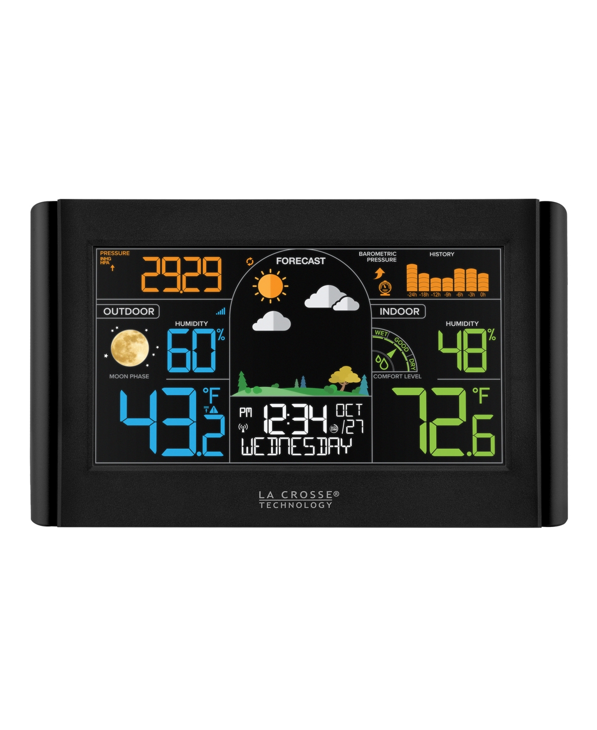 La Crosse Technology 308-27937-int Wireless Color Weather Station With Bonus Display In Black