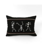 Lush Decor Rocking Skeleton Decorative Pillow, 12 x 12 - Black