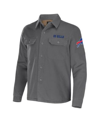 Men's NFL x Darius Rucker Collection by Gray Buffalo Bills Canvas Button-Up Shirt Jacket