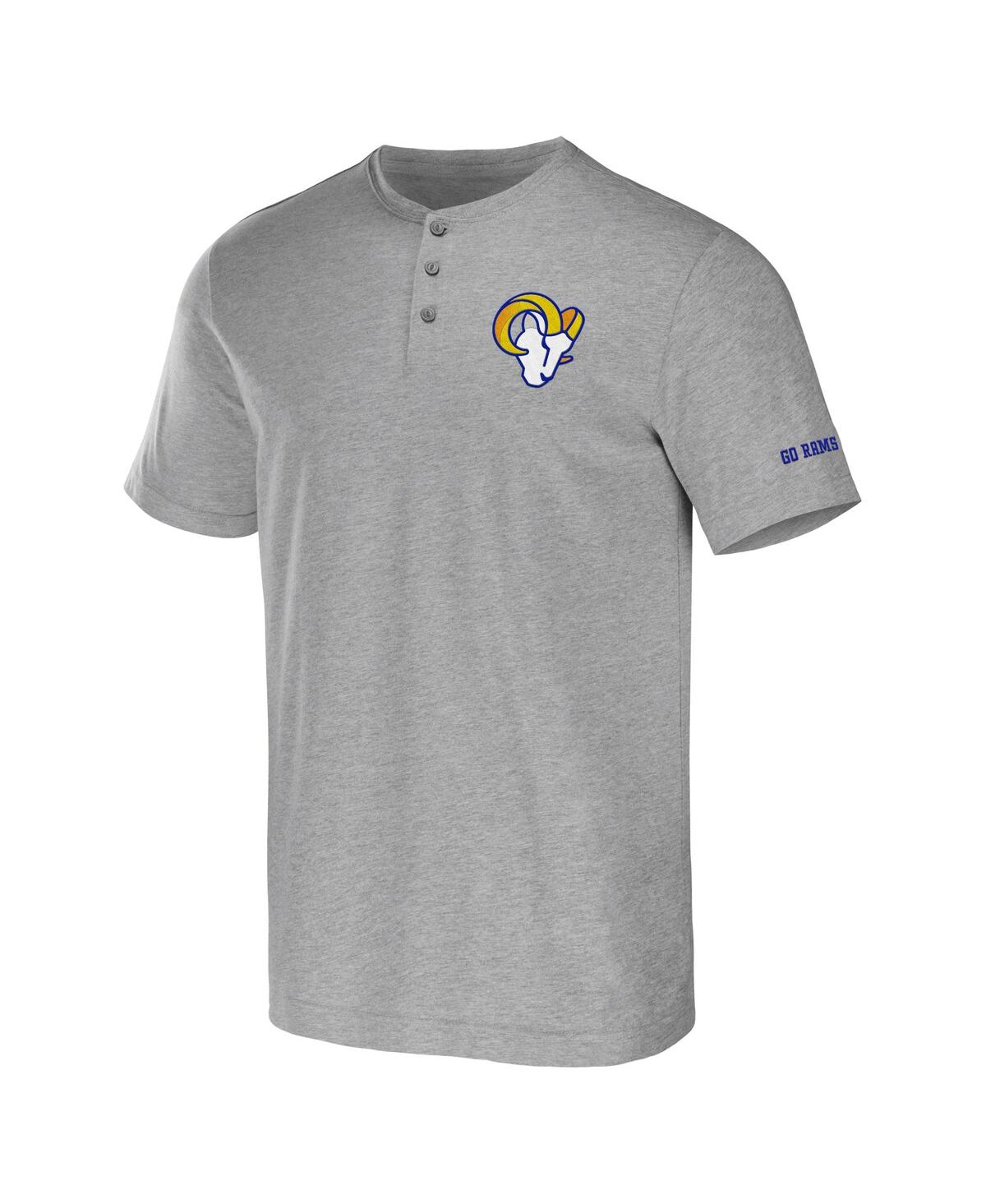 Fanatics Men's Nfl X Darius Rucker Collection By  Heather Gray Los Angeles Rams Henley T-shirt In Heather Gray
