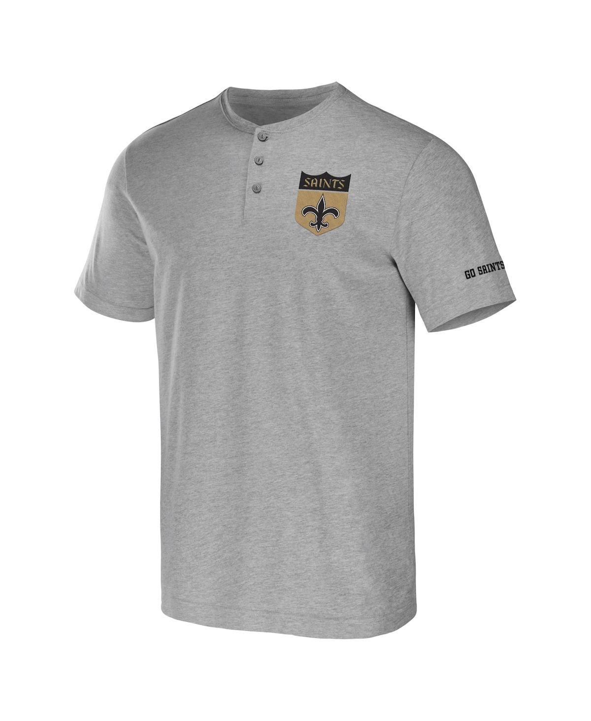 Fanatics Men's Nfl X Darius Rucker Collection By  Heather Gray New Orleans Saints Henley T-shirt In Heather Gray