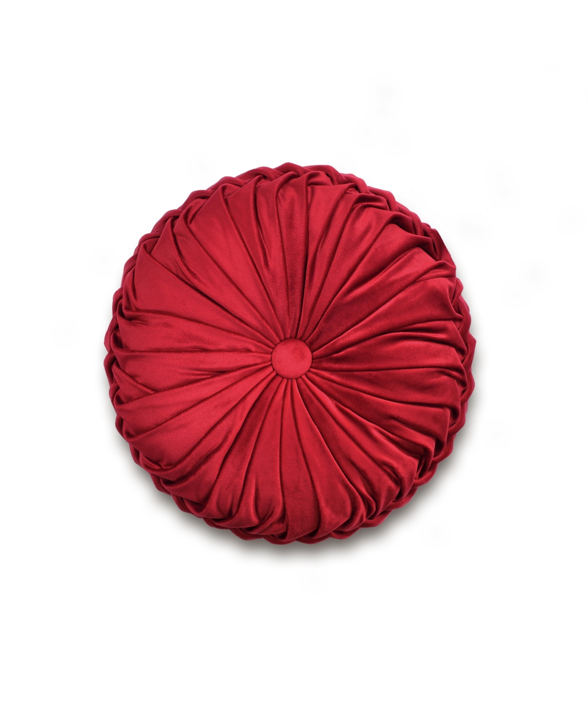 Lush Decor Holan Velvet Decorative Pillow, 18" Round In Haute Red