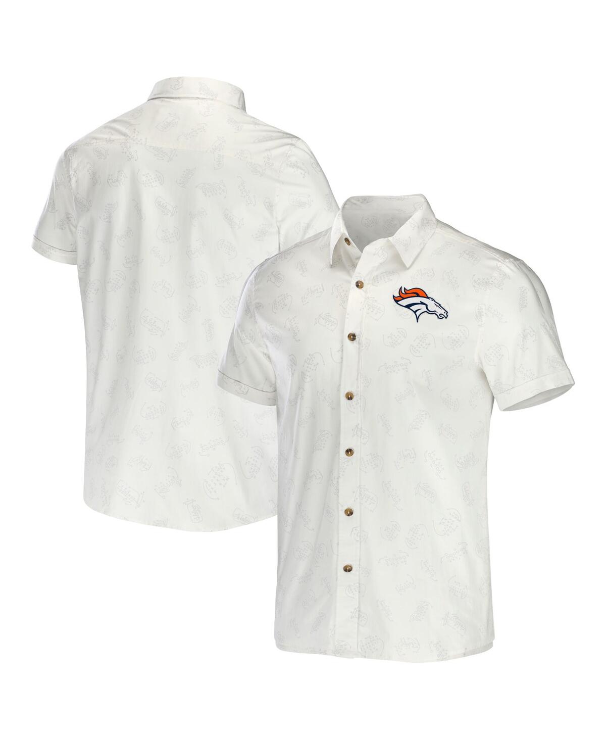 Fanatics Men's Nfl X Darius Rucker Collection By  White Denver Broncos Woven Button-up T-shirt
