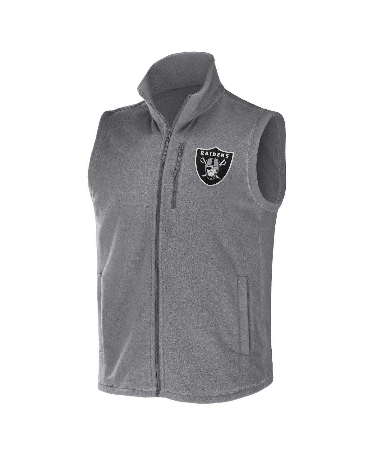 Shop Fanatics Men's Nfl X Darius Rucker Collection By  Gray Las Vegas Raiders Polar Fleece Full-zip Vest