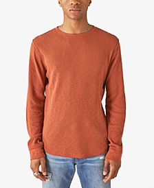 Men's Garment Dye Thermal Crewneck Long Sleeve Shirt