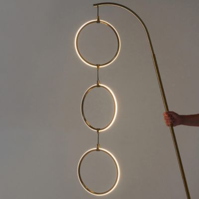 Nova 74" Dimmable LED Floor Lamp with Hanging Ring Lights