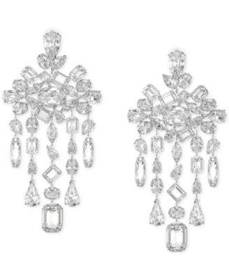 Swarovski - Silver-Tone Gema Crystal Chandelier Earrings