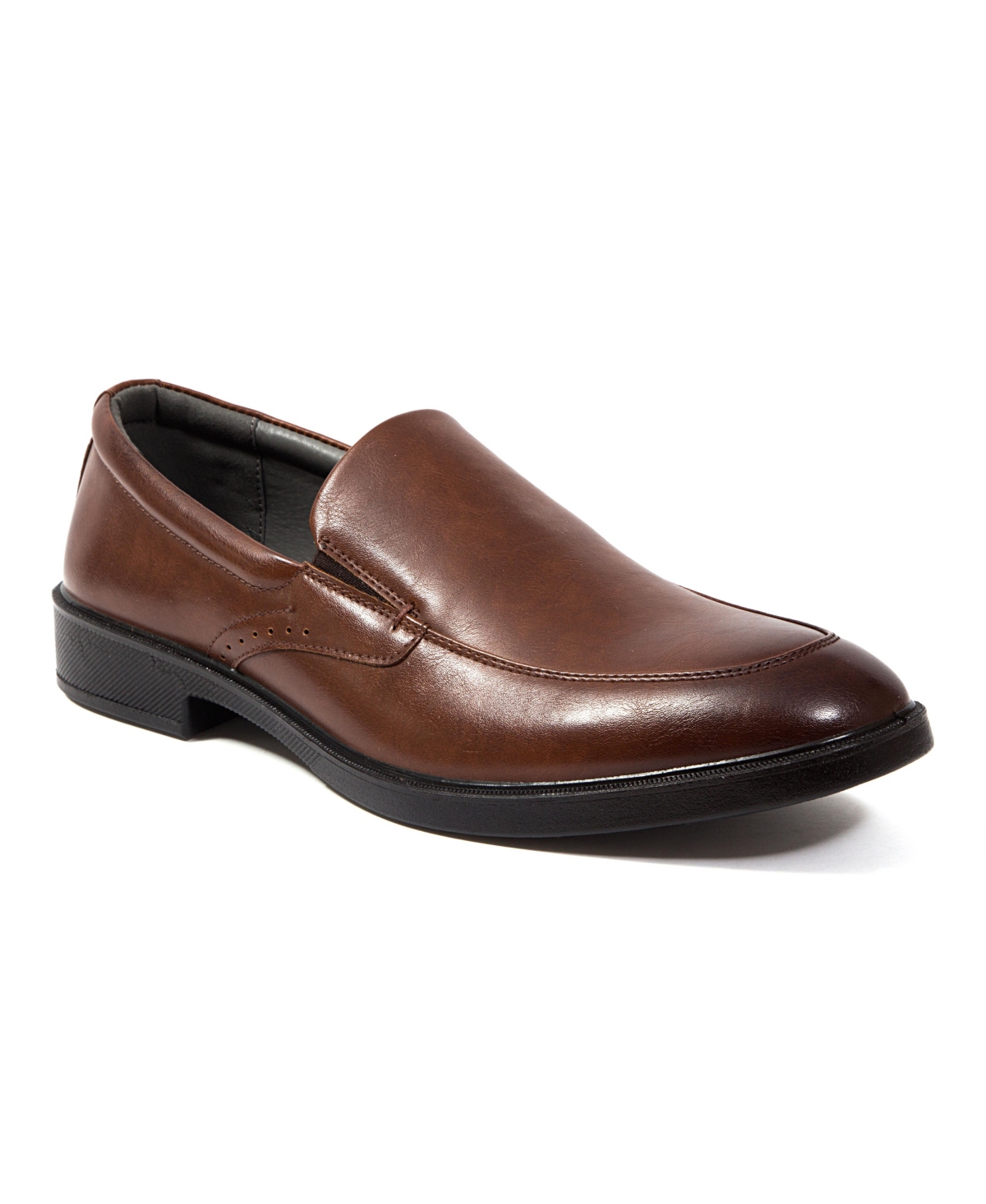 Men's Refine Memory Foam Water Repellant Slip-On Moc-Toe Loafer Shoes - Brown