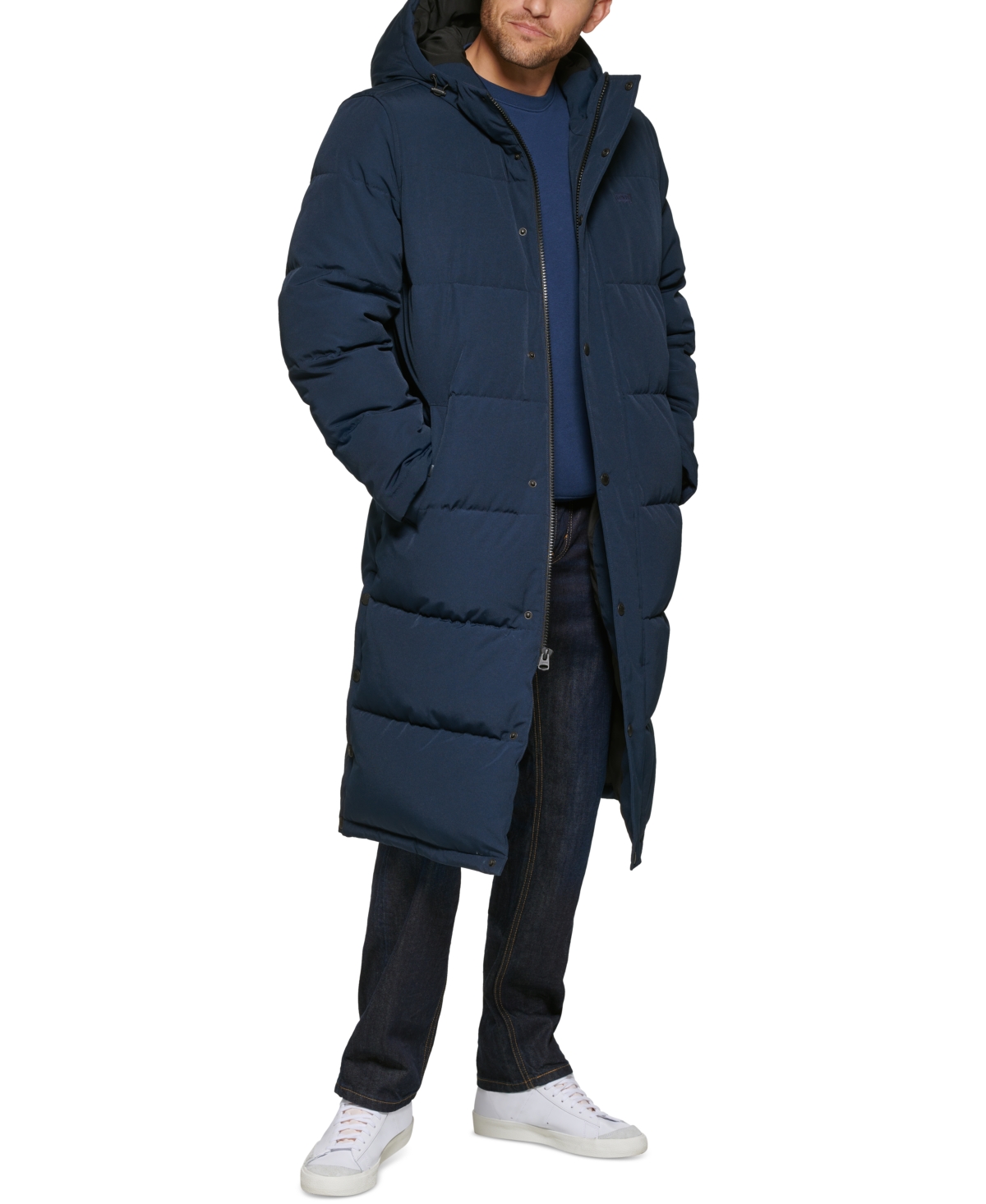 Levi's Men's Quilted Extra Long Parka Jacket - Navy | Smart