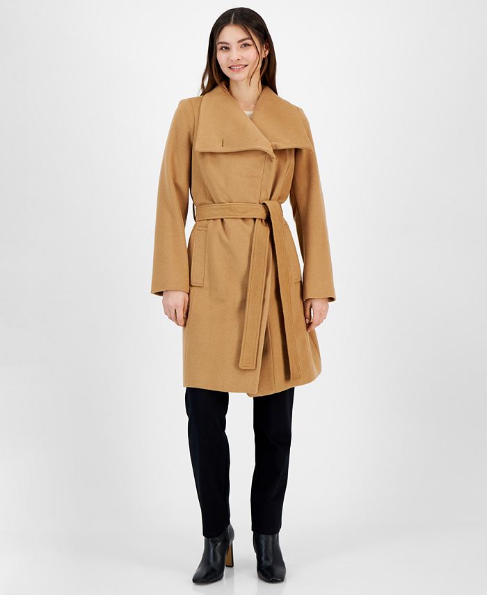 Michael Kors Petite Asymmetric Belted Wrap Coat & Reviews - Coats & Jackets  - Petites - Macy's