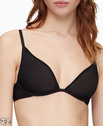 Calvin Klein Women's Sheer Marquisette Unlined Triangle Bra, Napa, X-Small  : : Clothing, Shoes & Accessories