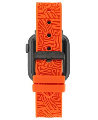 Women's Orange Silicone Debossed Swirl Logo Band designed for Apple Watch&reg; 42mm (Series 10) & 38/40/41mm