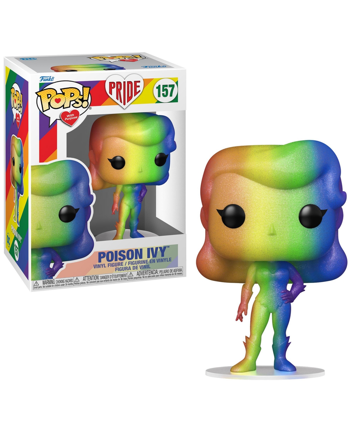 Shop Funko Pop Heroes Dc Pride Collectors Set Rainbow Glitter 3 Figure Set Harley Quinn Poison Ivy Robin In Multi