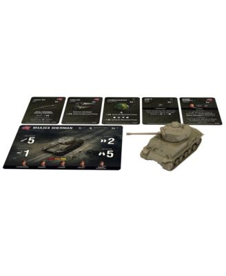 Gale Force Nine World of Tanks American M4A3E8 Sherman 'Eazy 8' Wave 7 Piece Medium Tank Expansion Miniatures Game Set
