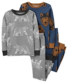 Little Boys Snug Fit Pajama, 4 Piece Set