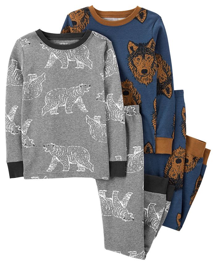 Carter's 4pc Kid Boy Yeti To Party Pajama Sleepwear Set