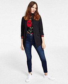 Women's Blazer, Mesh Turtleneck & Skinny Jeans, Created for Macy's