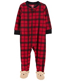 Toddler One-Piece Buffalo Check Fleece Footie Pajama