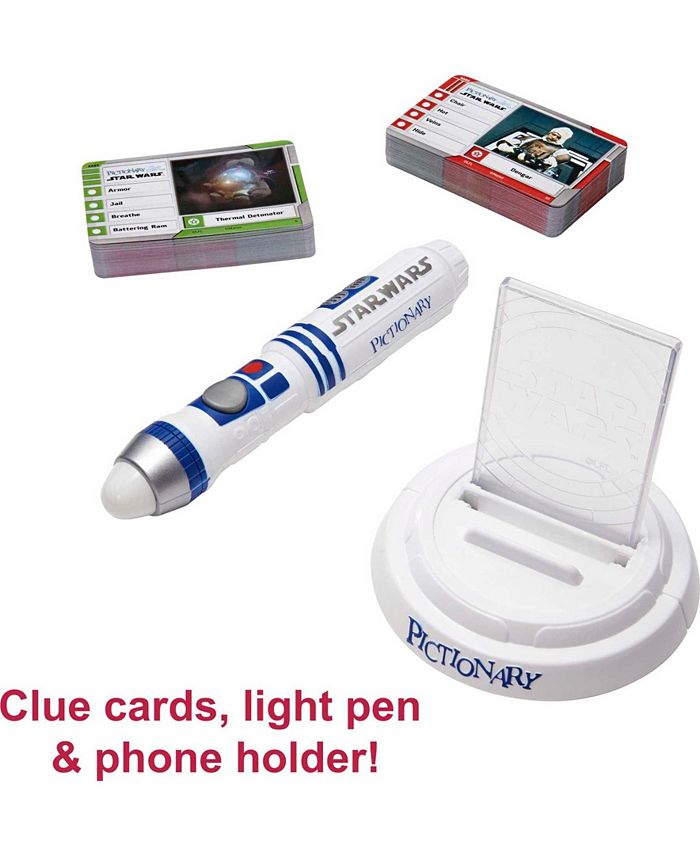Mattel Games Pictionary Air Star Wars - Gioco Da Tavolo In Famiglia Con Penna Lightpen A Forma Di R2-D2 E Carte Indizi A Due Livelli, HHM48 - 6