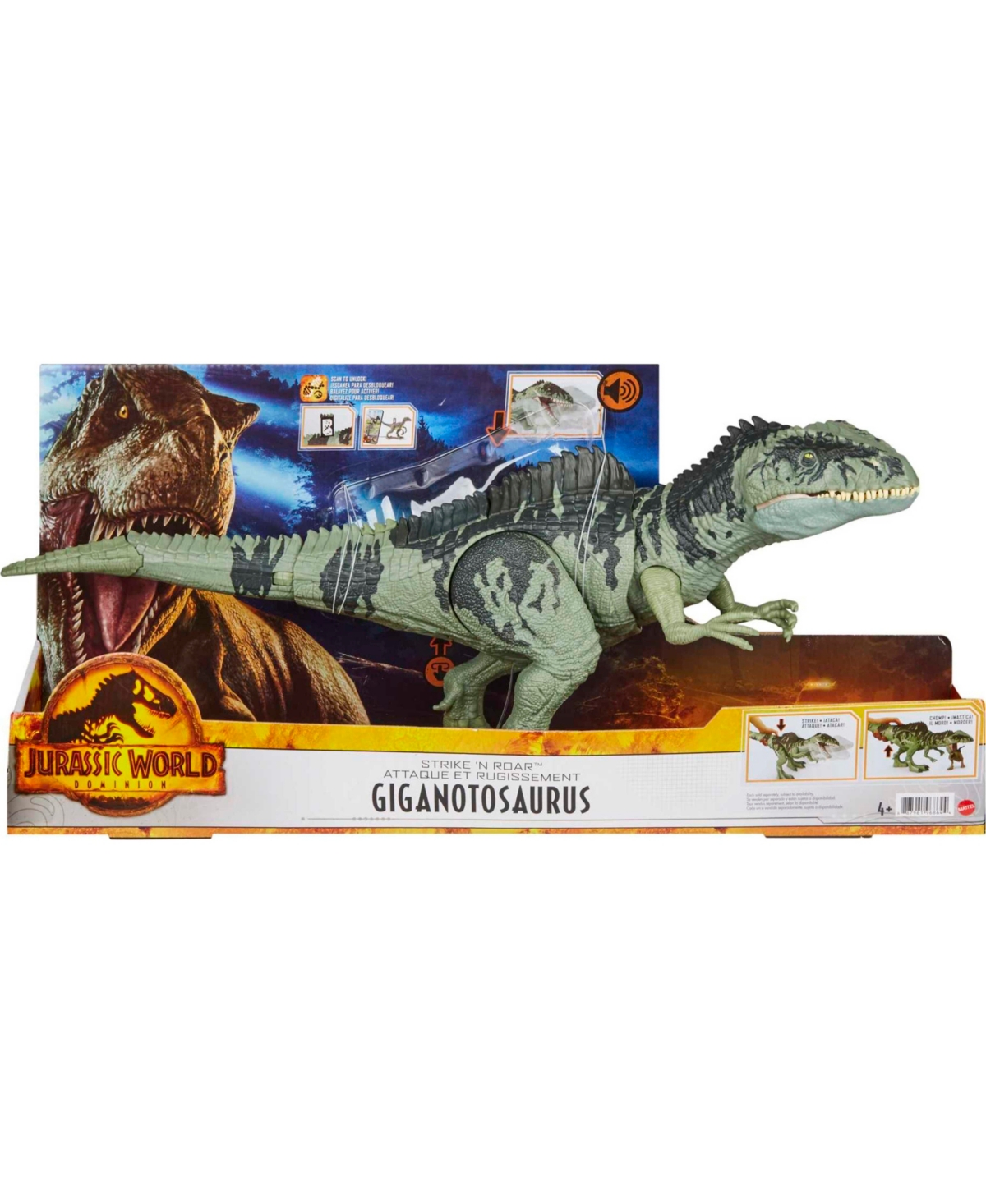 Shop Jurassic World Dominion Dinosaur Figure Strike N Roar Giganotosaurus In Multi