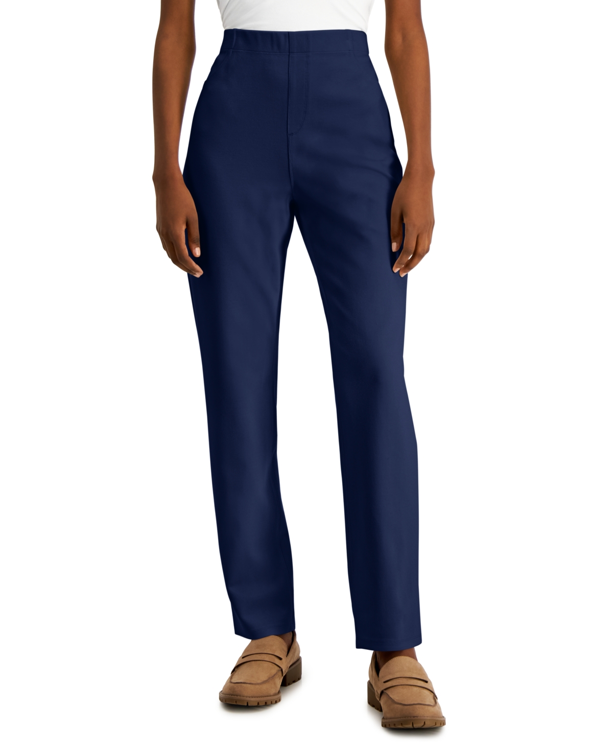 Petite Comfort Pull-On Pants, Created for Macy's - Intrepid Blue