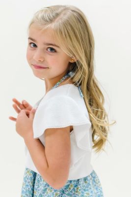 Girls Ruffle Sleeve Sweater Vest