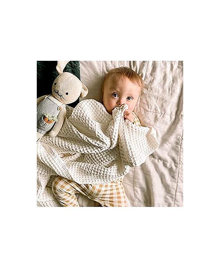 Size one Color White Simka Rose Baby Waffle Baby Blanket - White - ONE SIZE