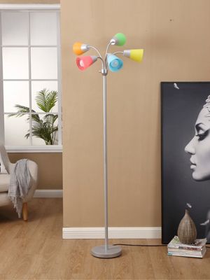 Medusa Modern 78" LED 5-Light Floor Lamp with Interchangeable Shades