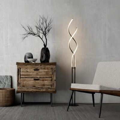 Embrace 60" LED Industrial Spiral 2-in-1 Floor to Table Lamp