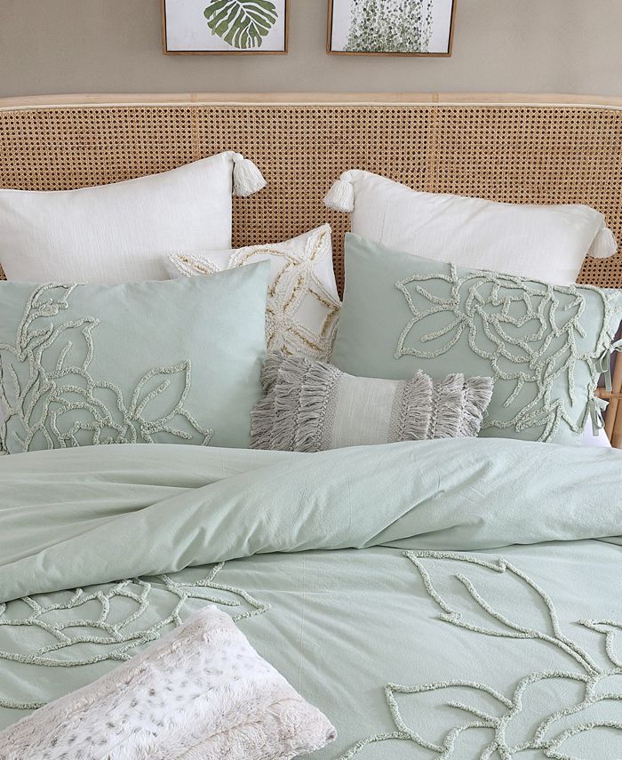 Peri Home Chenille Rose Green 3 Piece Comforter Set, Full/Queen Macy's