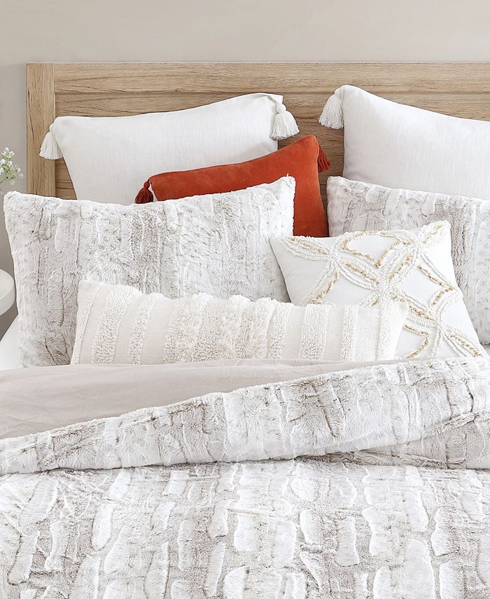 Peri Home Snow Leopard Ivory 3 Piece Comforter Set, King Macy's