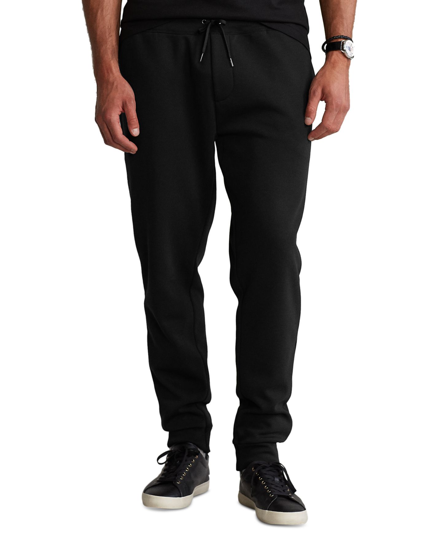 Мужские брюки Polo Ralph Lauren Big & Tall Double-Knit Jogger, цвет: Чёрный — фото 1