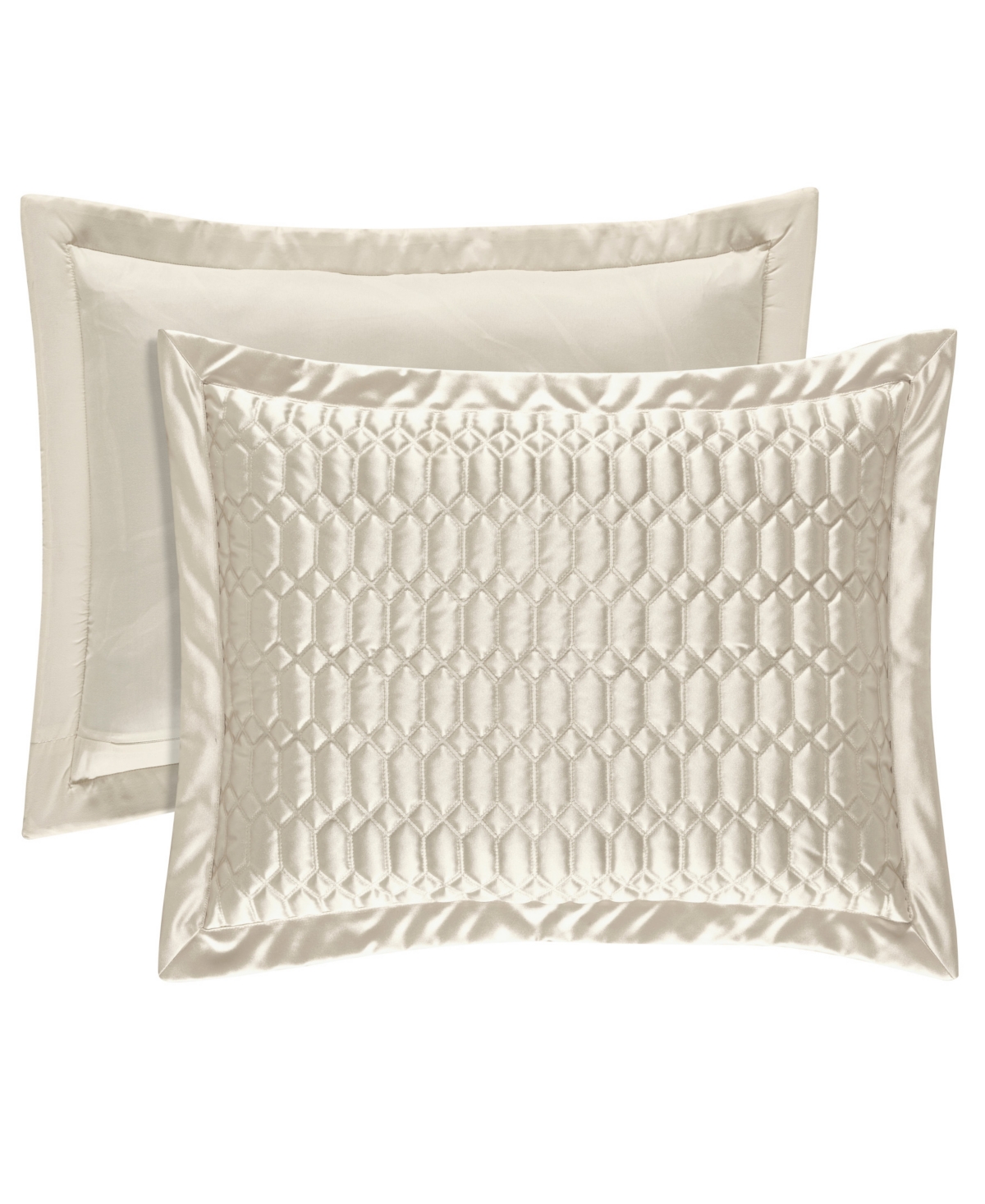Satinique Quilted Sham, Standard - Silver