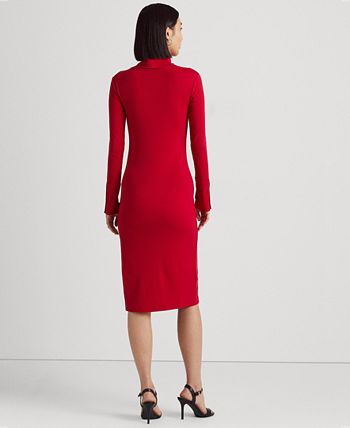 Lauren Ralph Lauren Women's Cotton-Blend Turtleneck Dress & Reviews ...