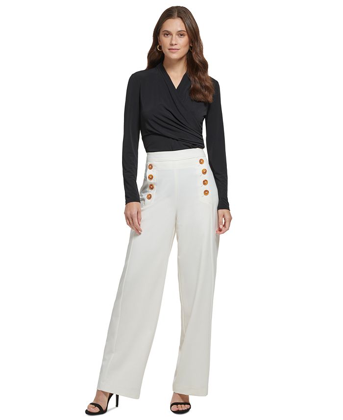 Jane Norman Sailor Button Trouser  Ladies navy trousers, Sailor pants,  Side zip pants