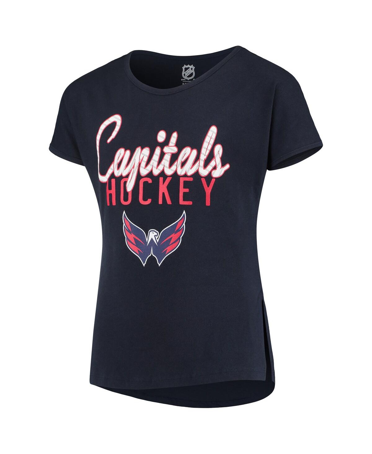 Outerstuff Infant Girls White and Navy Washington Capitals I Love