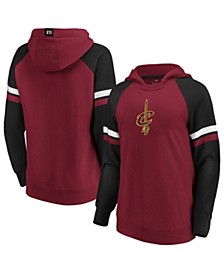 Women's Branded Wine, Black Cleveland Cavaliers Iconic Best in Stock Pullover Hoodie