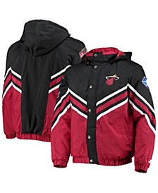 Men's Black and Red Miami Heat The Maximum Hoodie Full-Zip Jacket
