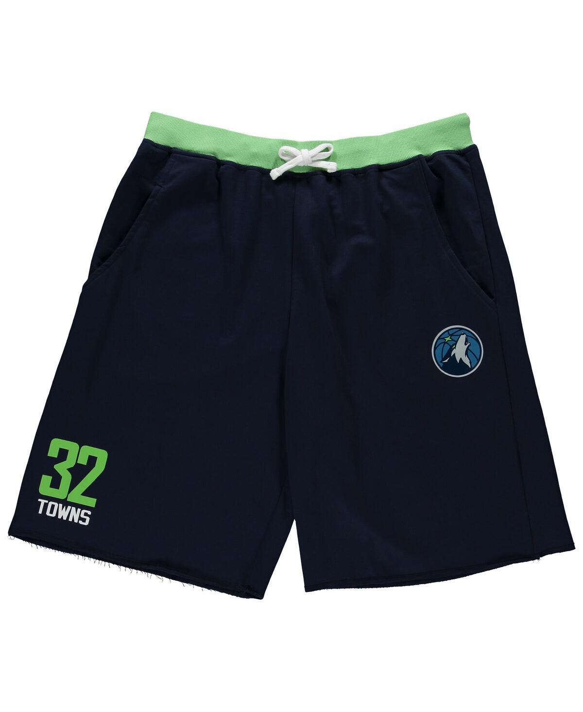 Shop Profile Men's Karl-anthony Towns Navy Minnesota Timberwolves Big And Tall French Terry Name And Number Short