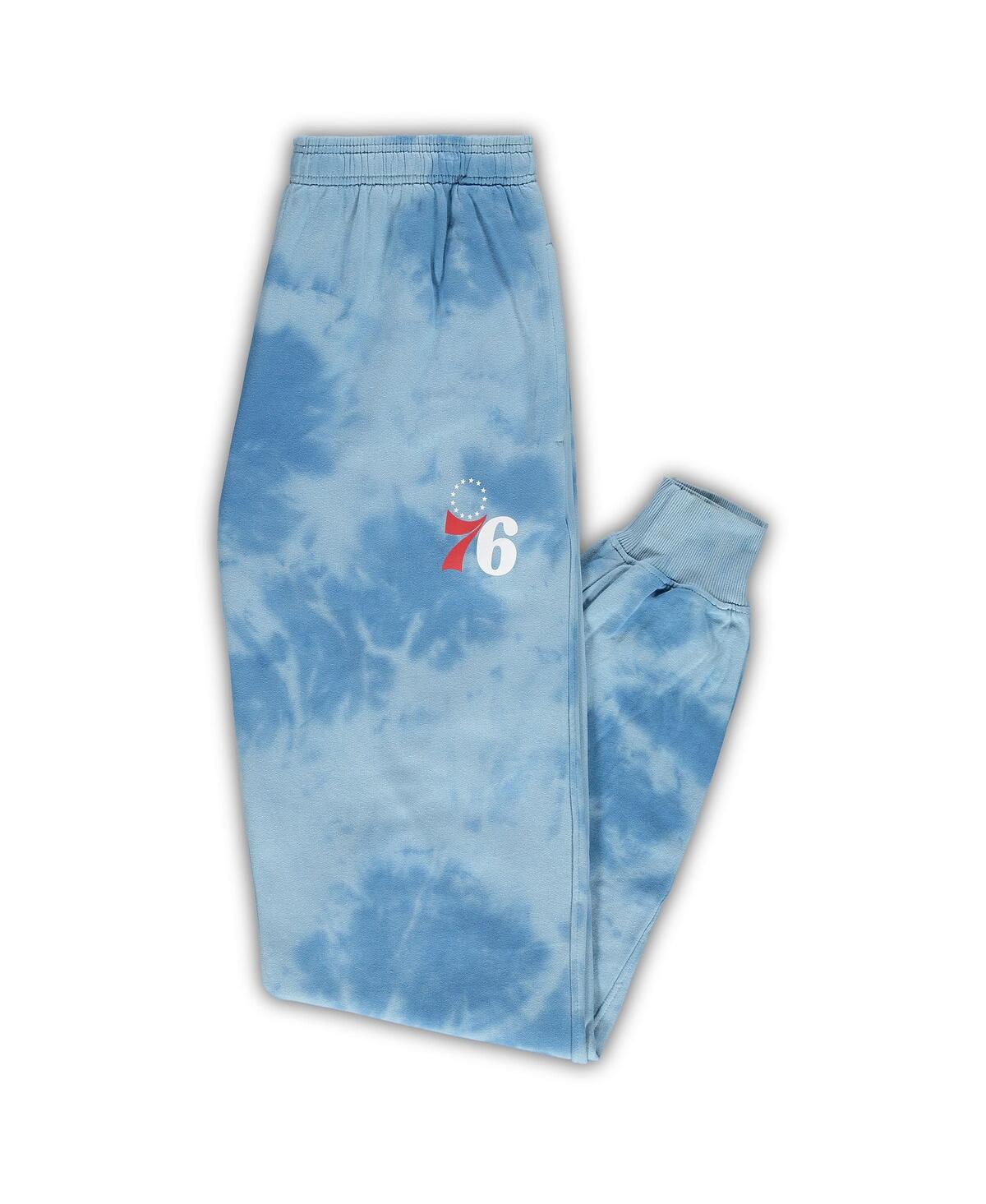 Shop Fanatics Men's  Royal Philadelphia 76ers Big And Tall Wordmark Cloud Dye Jogger Pants